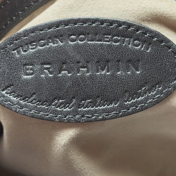 Brahmin Leather Satchel Doctor Style Handbag with Crocodile Embosssed Trim - Picture 12 of 15